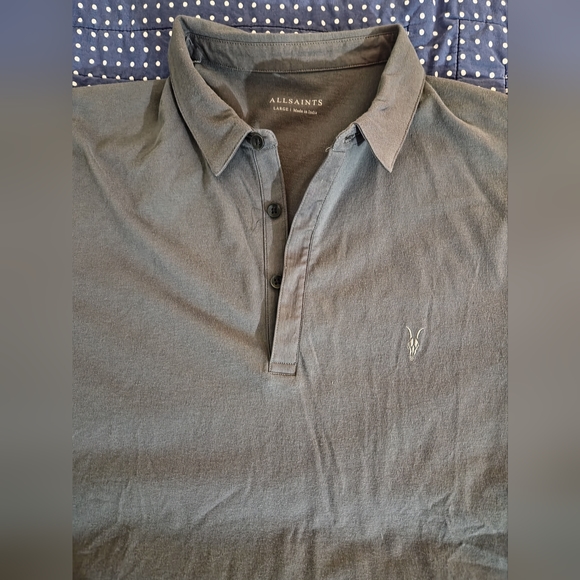 ALLSAINTS SOFT COTTON POLO SHIRT - Picture 3 of 4